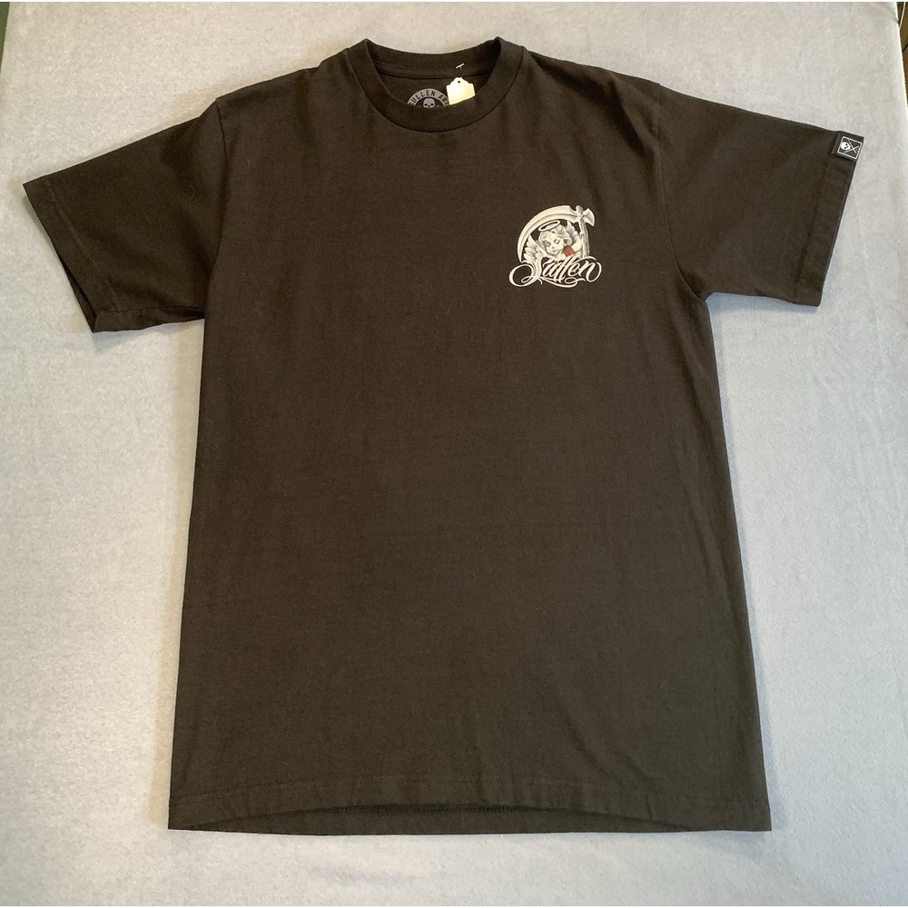 Sullen Art Collective T-Shirt Men's Size M Black Angel Baby Tattoo Graphic Tee - Picture 2 of 5